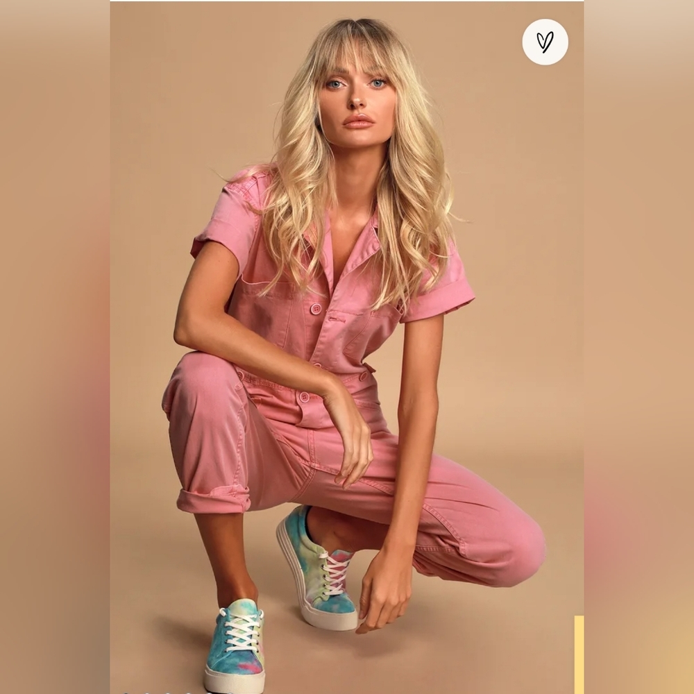NWOT, Pistola, Grover washed Pink utility jumpsuit